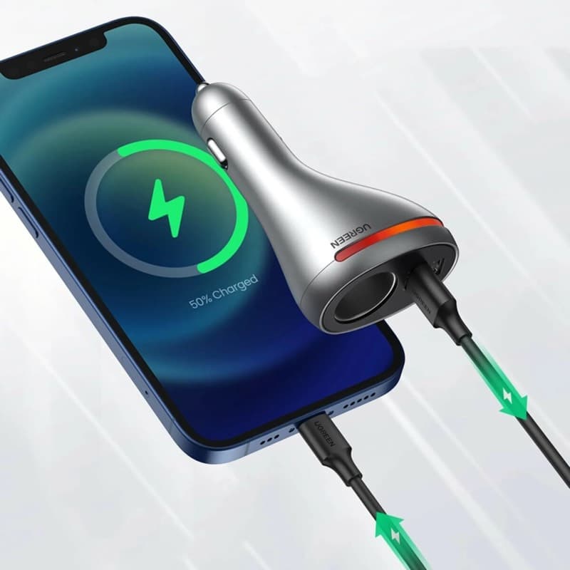 Ugreen - Caricabatterie per auto USB-C 84W 1x USB-C + 1 x USB-A (CD204 / 60712), argento – 3
