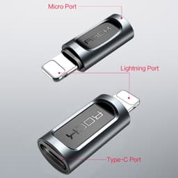Rock - RCB0605 - Type-C auf Lightning Adapter, vielseitig kompatibel, Schwarz – Bild 8
