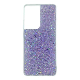 Custodia per Samsung S21 Ultra glitterata viola – Bild 1
