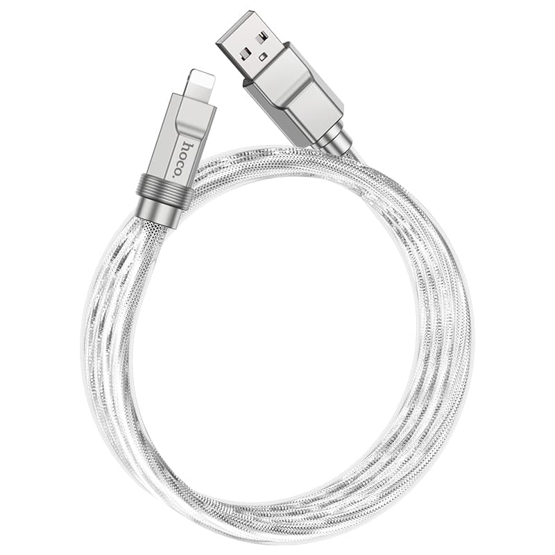 Hoco - U113 20W Fast charging resistant cable Lightning to USB-A, silver 1M