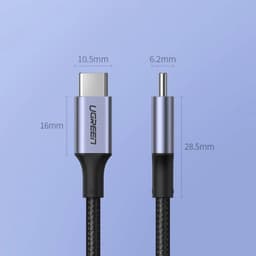 Ugreen – USB-C Kabel Nylon-Alu 1 m (US316 / 70427), schwarz/grau – Bild 1