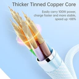 ROCK Rainbow Series C TO C 100W Fast Charging Data Cable 1.2M blue – Bild 6