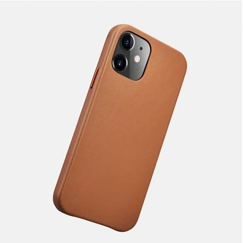 iPhone 12/12 Pro - iCarer Echtleder Backcase hellbraun (RIX1206-BN) – 2