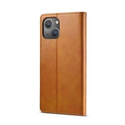 iPhone 12 Mini - LC.IMEEKE Etui portefeuille avec 2 compartiments pour cartes & fermeture magnétique, marron clair/orange – Bild 3
