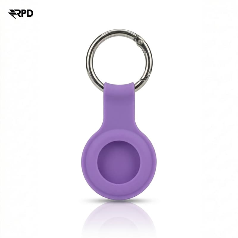 Portachiavi AirTag - Custodia in silicone RPD con anello in metallo, viola