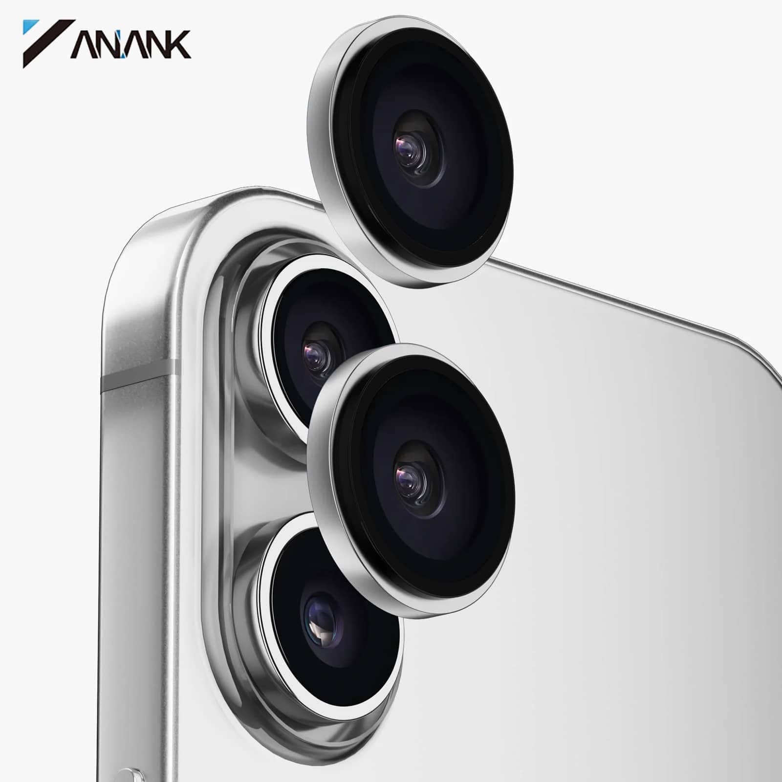 ANANK iPhone 17 - Rear camera armored glass - 99AR+ Corning Glass, Dual Lens Protection, Silver
