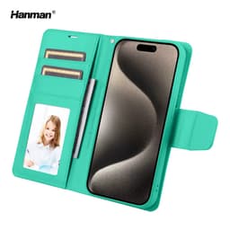 Apple iPhone 11 Pro Max - Hanman Mill Flip Case mit 3 Kartenfächern, Türkis – Bild 1