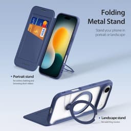 iPhone Air - DUX Ducis Skin X Pro Series Flip Case, custodie (fronte e retro), blu con MagStand – Bild 4