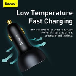 Baseus - Carica rapida - Caricatore rapido multiplo per auto, 160W, grigio (TZCCZM-0G) – Bild 6