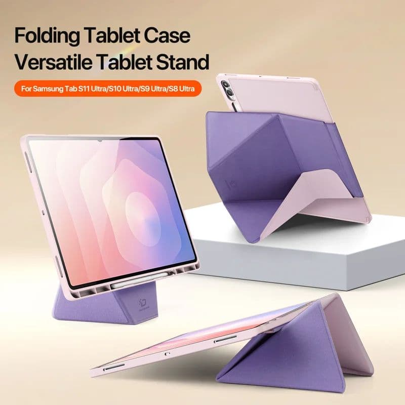 Samsung Galaxy Tab S11 Ultra - Dux Ducis Vers Series, étui à rabat relevable, rose – 2