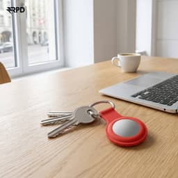 AirTag key fob - RPD silicone case with metal ring, red – Bild 4