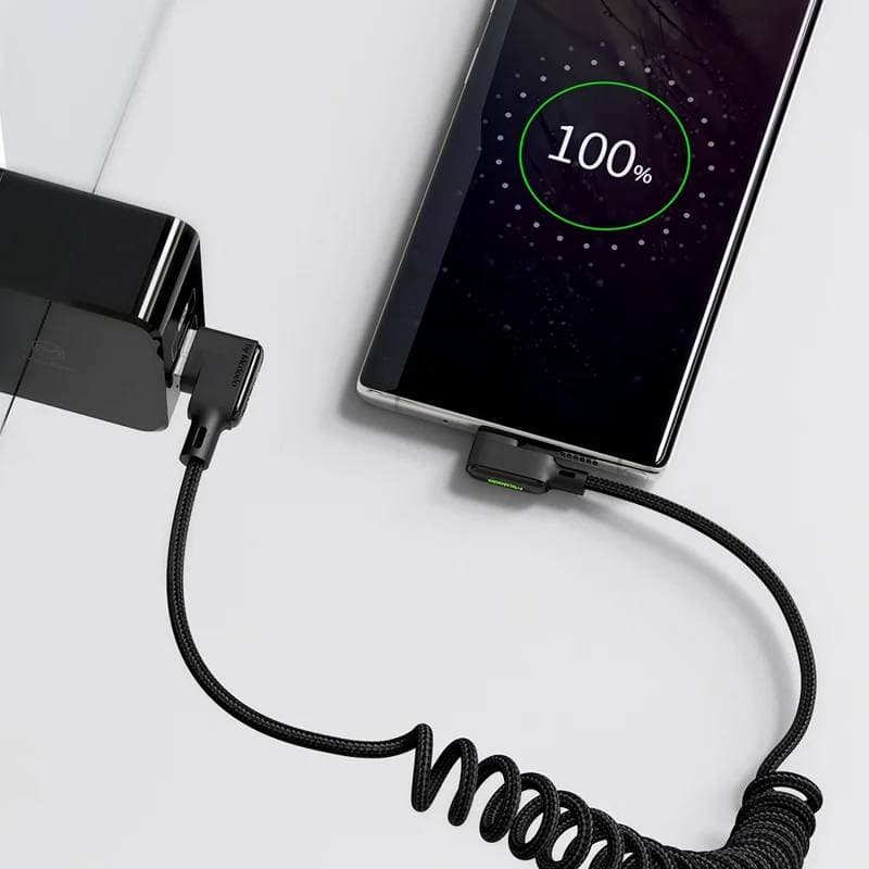 Mcdodo - Spiralkabel USB-A auf USB-C, 1,8 m, schwarz – 4