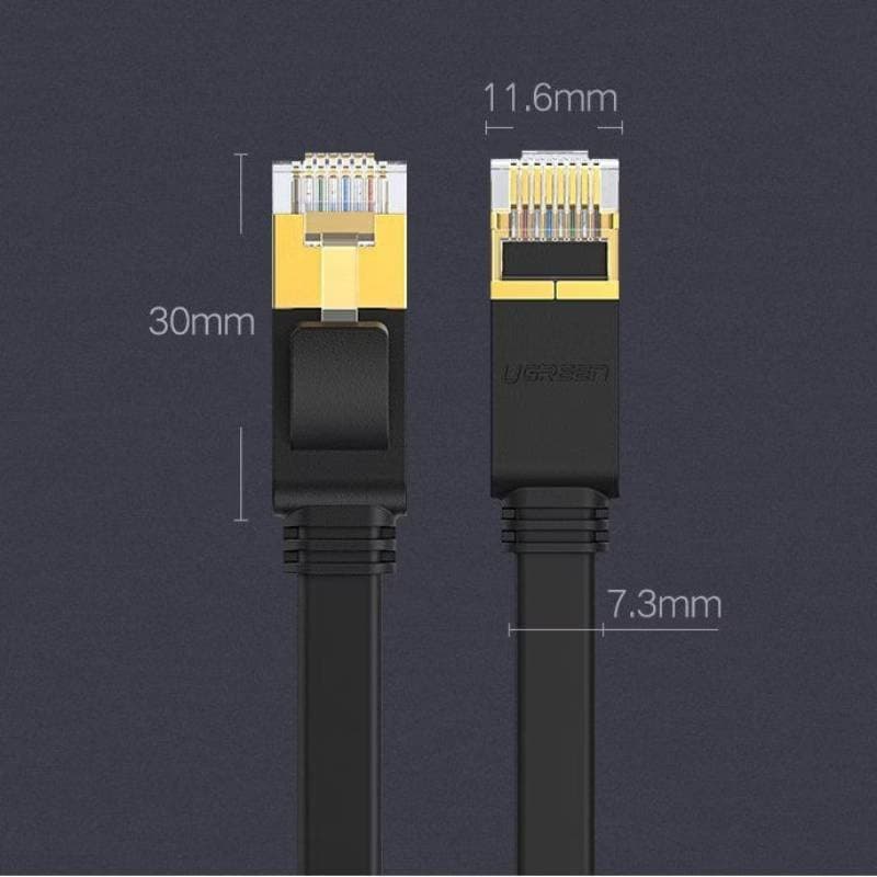 Ugreen - Ethernet cable Cat7 RJ45 Gigabit, flat (NW106 / 11265), 10M, black – 2
