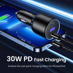 Ugreen – 130W Schnellladegerät Auto 2x USB-C + USB-A (CD293 / 90413), schwarz – Bild 3