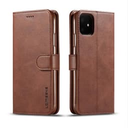 iPhone 17 - LC.IMEEKE Portefeuille Etui avec 3 compartiments pour cartes & fermeture magnétique, marron – Bild 1