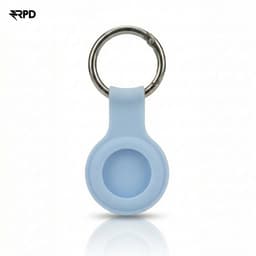Porte-clés AirTag - Étui en silicone RPD avec anneau métallique, gris lavande – Bild 1