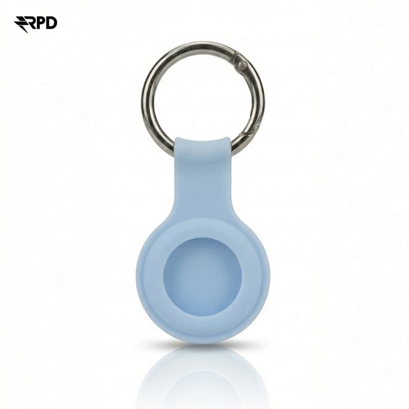 Portachiavi AirTag - Custodia in silicone RPD con anello in metallo, grigio lavanda