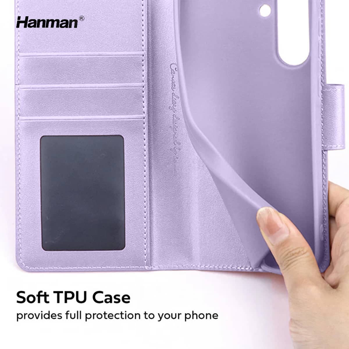 Samsung Galaxy A17 5G (2025) - Hanman Mill flip case with 3 card slots, purple – 3