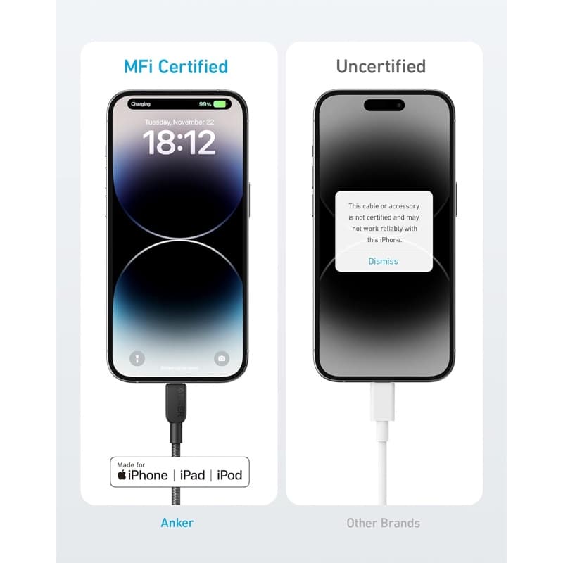 Anker 310 braided câble - USB-C vers Lightning - 1.8M - noir – 2