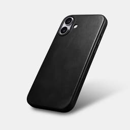 iCarer - iPhone 16 Plus - Oil Wax Premium Genuine Leather Backcase, Black (WMI16240703-BK) – Bild 2