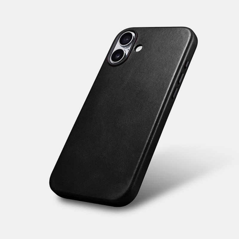 iCarer - iPhone 16 Plus - Oil Wax Premium Echtleder Backcase, Schwarz (WMI16240703-BK) – 2