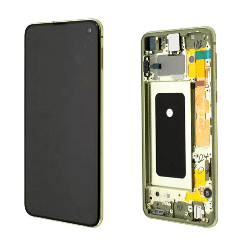 Samsung Galaxy S10e vetro anteriore / LCD giallo, nuovo, rinnovato