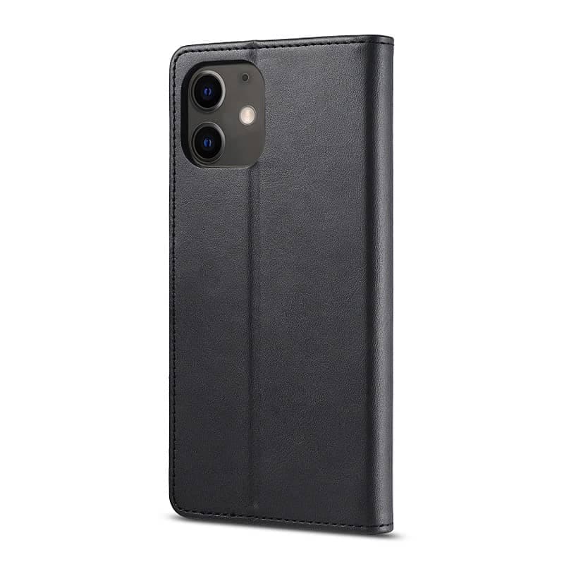 iPhone Xr - LC.IMEEKE Wallet Etui mit 3 Kartenfächern & Magnetverschluss, schwarz – 3