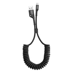 Baseus - Fish Eye Spring Data Cable USB for iP, 2A 1m, Black (CALSR-01) – Bild 1
