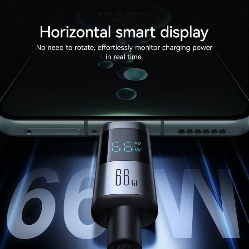 Joyroom Digital Display Fast Charging Cable (S-A16Pro) Type-A to Type-C, 1.2m, Schwarz – 3