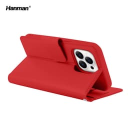 Apple iPhone 16 - Hanman Mill Flip Case mit 3 Kartenfächern, rot – Bild 3