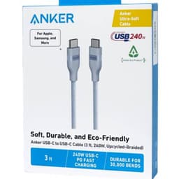Anker Câble Ultra Soft- USB-C vers USB-C - 240W - 0.9M - bleu – Bild 3