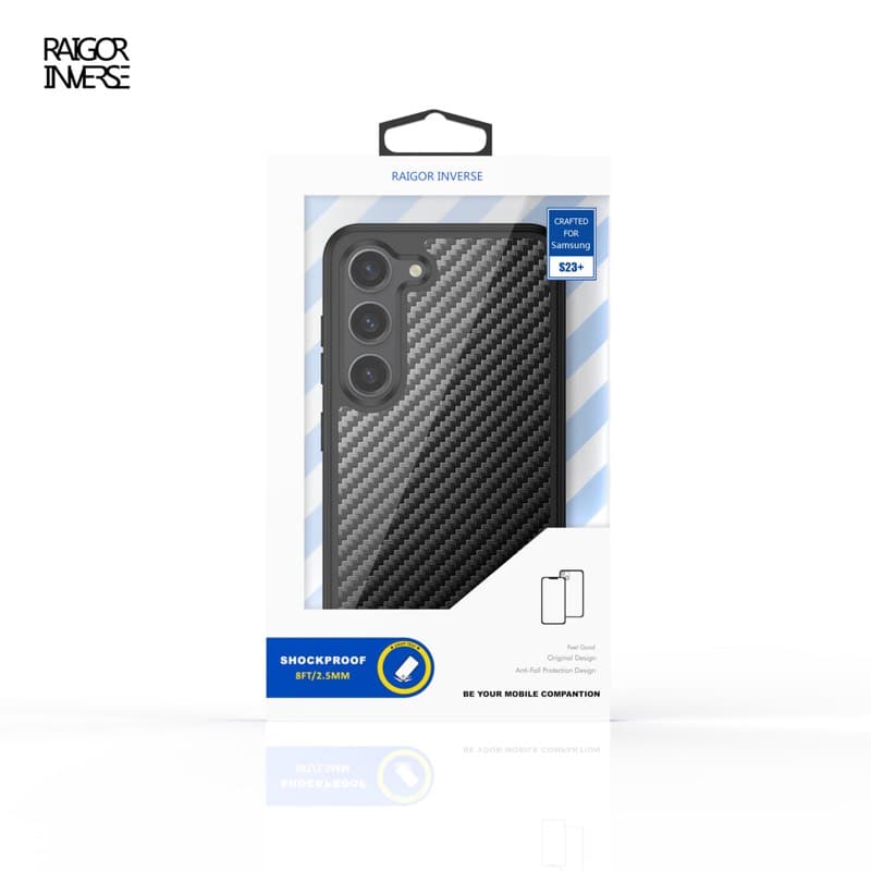 Samsung Galaxy S23 Plus - Custodia Raigor serie Scott nero carbonio – 2