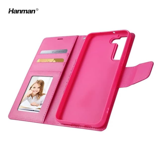 Huawei Mate 20 - Hanman Mill Flip Case mit 3 Kartenfächern, pink