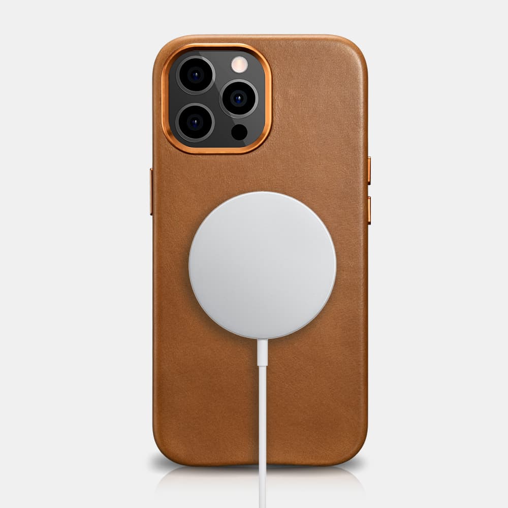 iPhone 13 Pro Max Oil Wax Premium Leder Magsafe Back Case Kaffee WMI1304 – 2