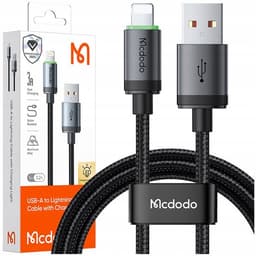 McDodo - USB-A to Lightning Cable with Charging Light, 36W Fast Charging, Black – Bild 8