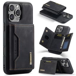 iPhone 16 Pro Max - Custodia posteriore DC.MING, look pelle, slot per carte e chiusura magnetica, custodia protettiva, nero – Bild 3