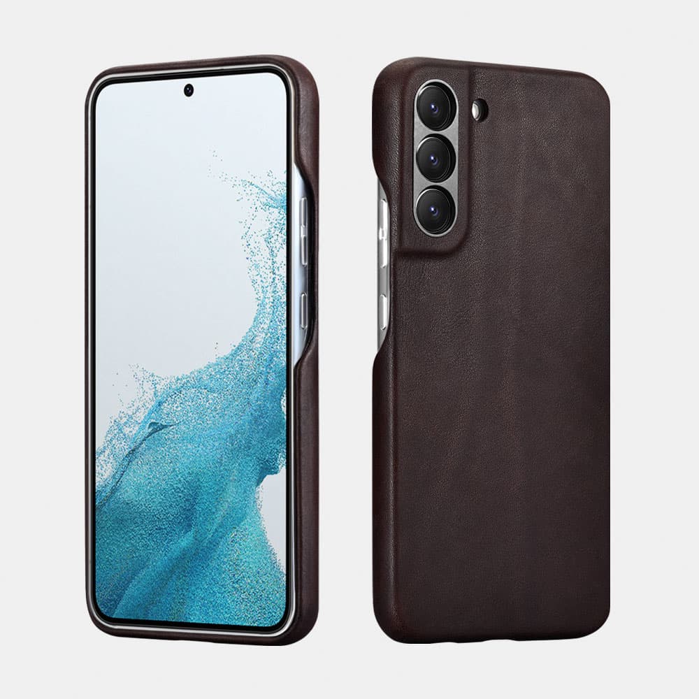iCarer Samsung S22+ Housse arrière en cuir noir ALS2202 – 2