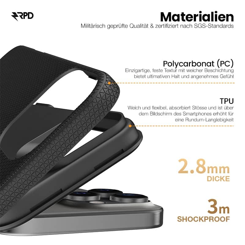 iPhone 16 - Rugged Armor Outdoor Etui mit MagSafe, schwarz – 2
