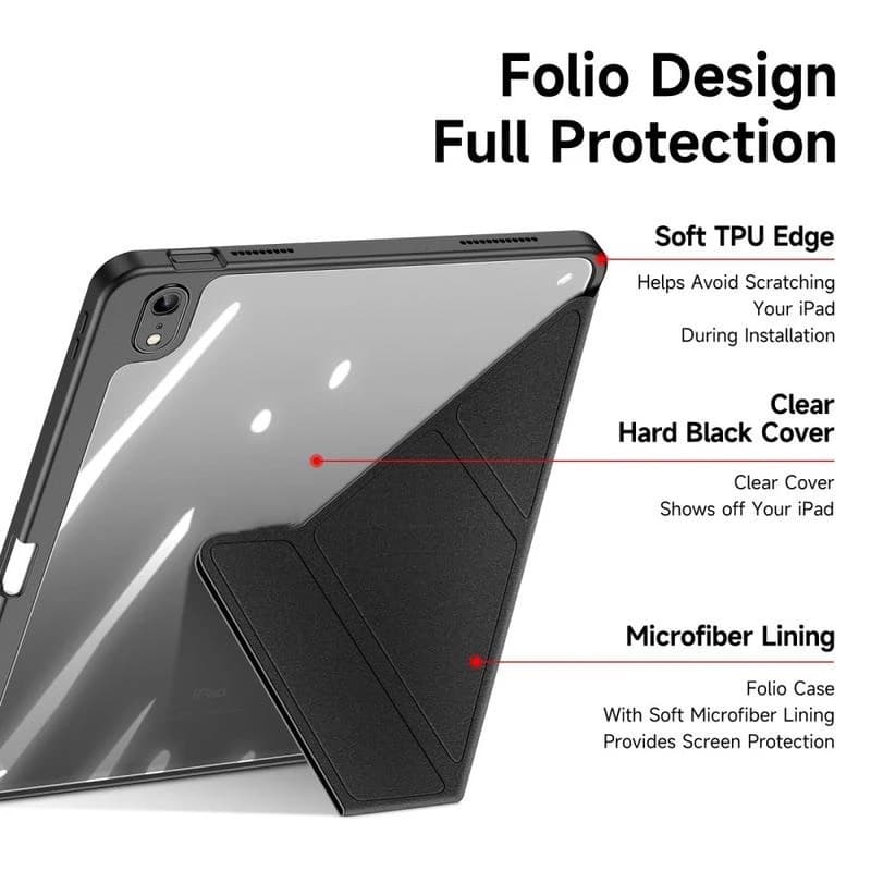 iPad 11" (2025) / iPad 10.9" (2022) Étui à rabat Dux Ducis Magi Series, noir – 3