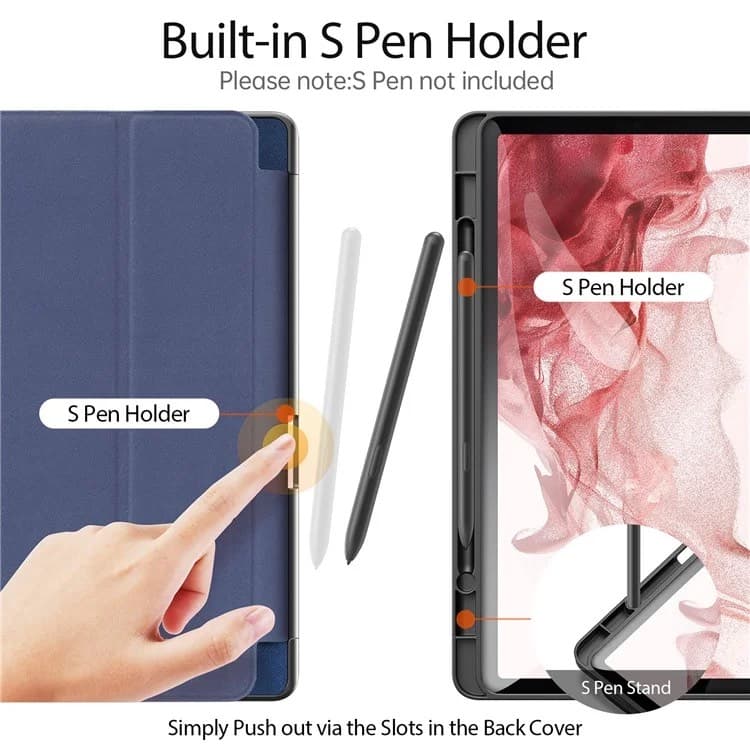 Samsung Galaxy Tab S9 - Serie Dux Ducis Domo, custodia flip stand-up, blu – 2