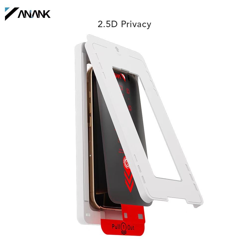 ANANK - 2.5D Privacy Panzerglas 26° Winkel, 180° Schutz - mit Installationshilfe für iPhone 15 Plus – 2