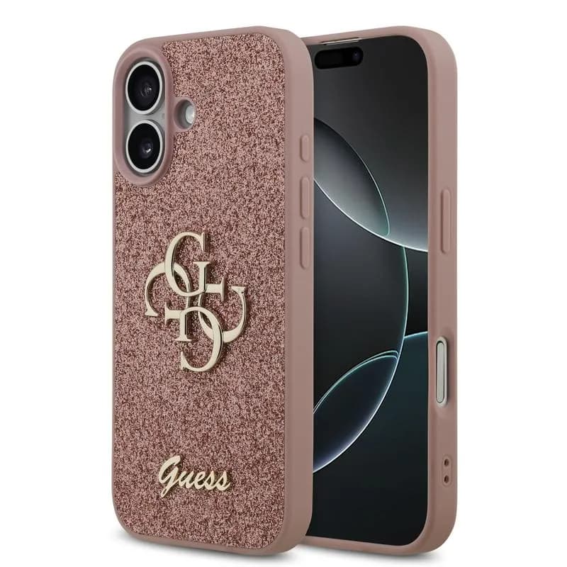 iPhone 17 - Étui à logo métallique Guess, rose GUHCP17SHG4SGP