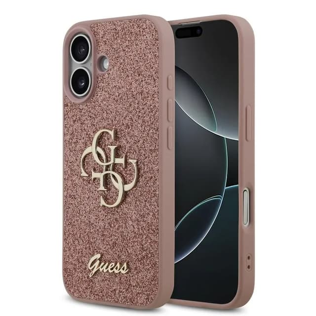 iPhone 17 - Guess Glitter Metal Logo Case, Pink GUHCP17SHG4SGP
