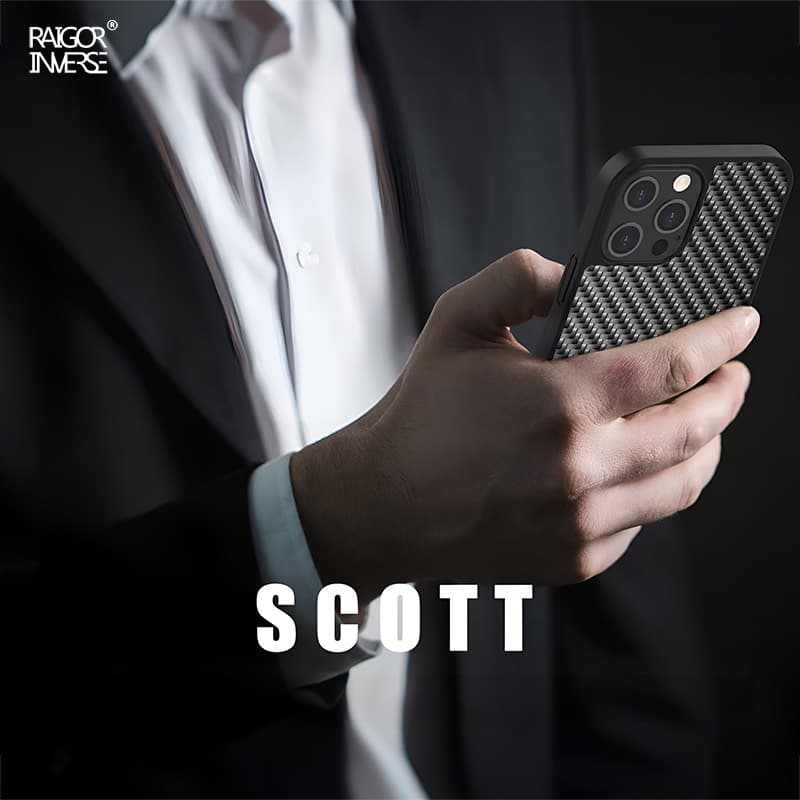Apple iPhone 16 Pro Max - Custodia Raigor Serie Scott Nero Carbonio – 3