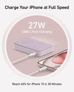 Anker A1654 P11 15W, Magsafe Kabellose Powerbank (MagGo), 10000mAh, Pink – Bild 6