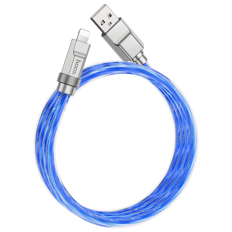 Hoco - U113 20W Fast charging resistant cable Lightning to USB-A 1M, Blue