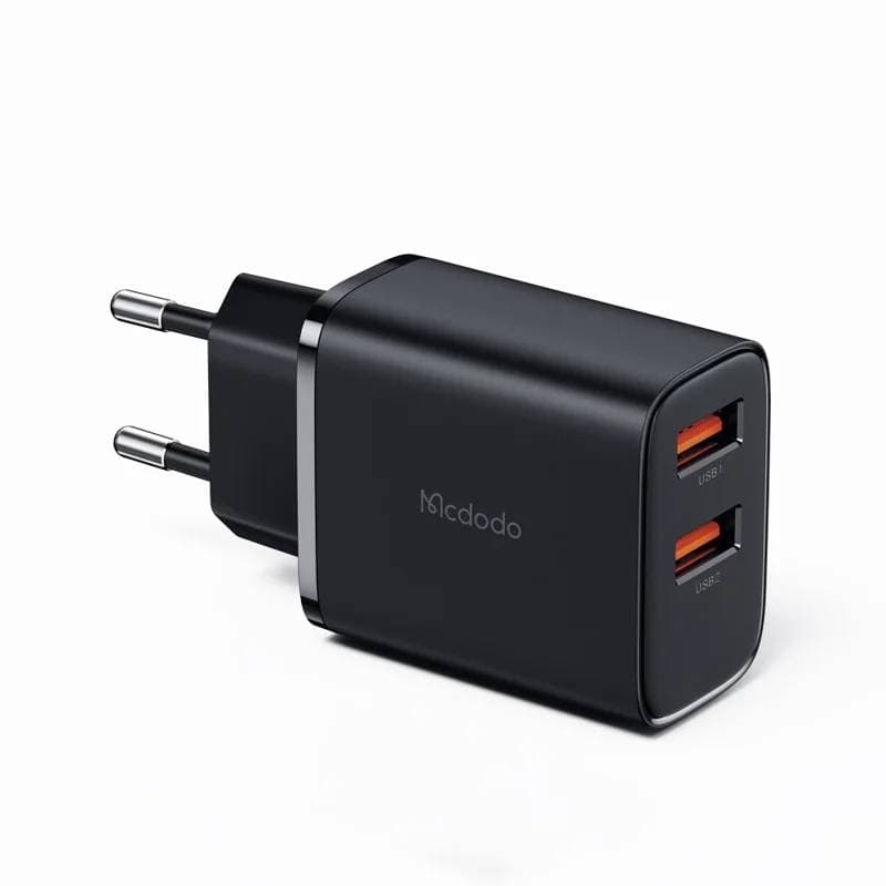 Mcdodo - Caricabatterie da parete (2x USB-A), 12W, nero