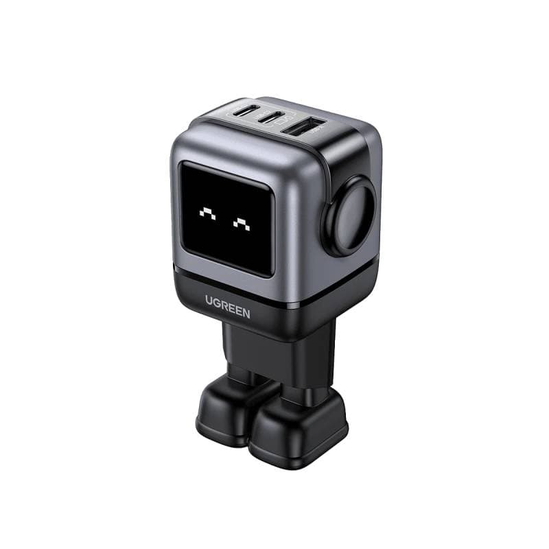 Ugreen - Uno RG a 3 porte 2x USB-C 1x USB-A Robot 65W, nero