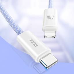 ROCK Rainbow Series C TO L 27W Fast Charging Data Cable 2M Blue – Bild 2