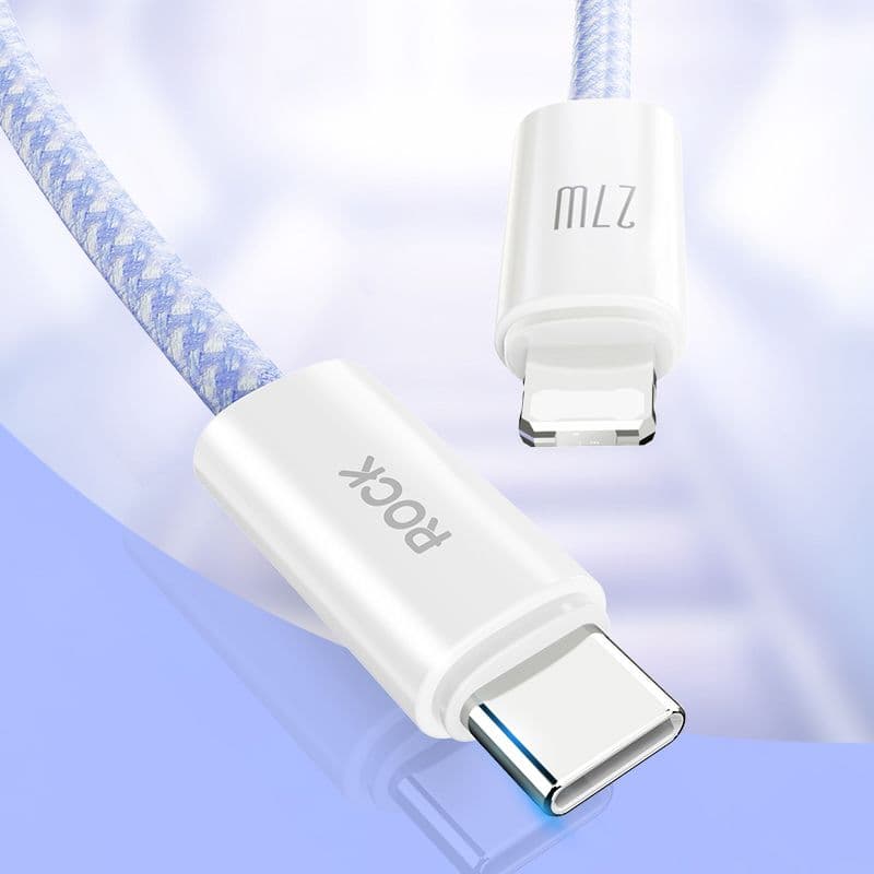ROCK Rainbow Series C TO L 27W Fast Charging Data Cable 2M Blue – 2